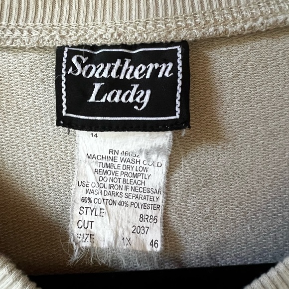 Southern Lady Vintage Beige Button-Up Cardigan size XL - Picture 6 of 8